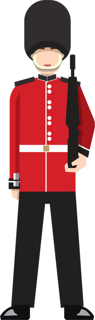 England soldiers Queen's Guard flat color symbol clipart png.